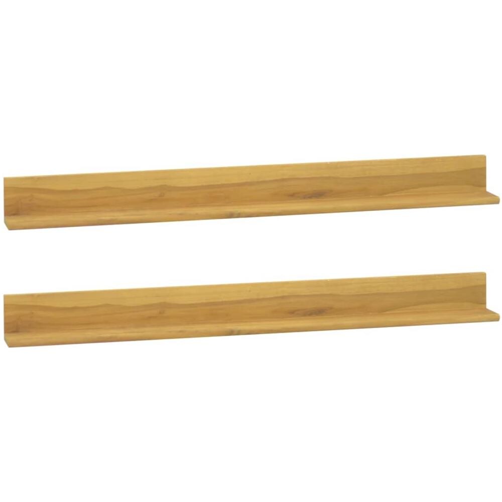Mensole Da Parete 2 Pz 110x10x10 Cm In Legno Massello Di Teak - Foto 1