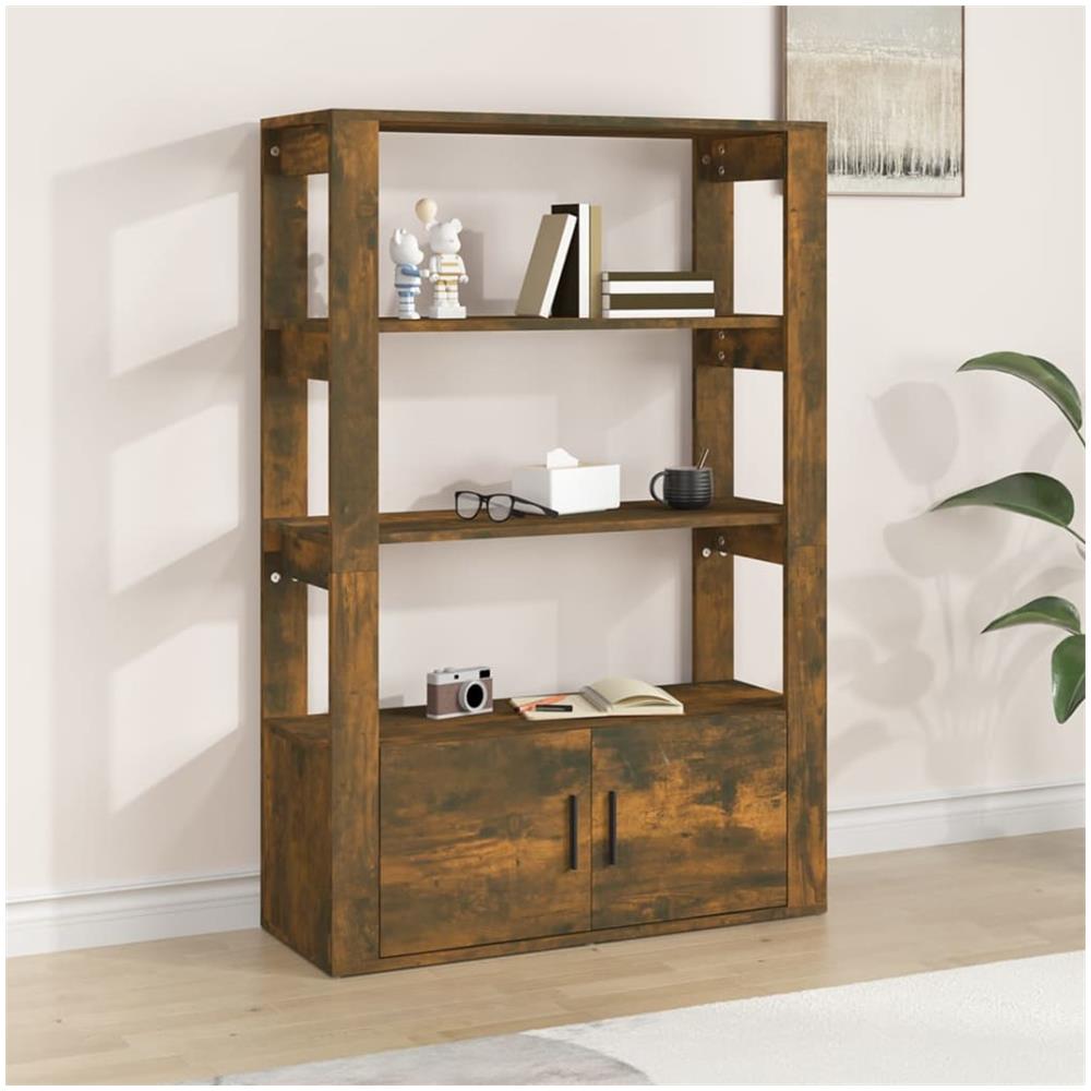 Credenza Rovere Fumo 80x30x119,5 Cm In Legno Multistrato - Foto 1