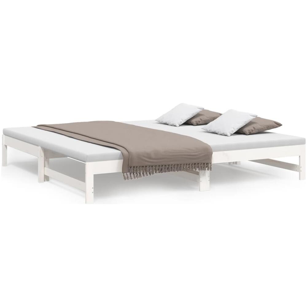 Dormeuse Estraibile Bianca 2x (100x200) cm Legno Massello Di Pino - Foto 2