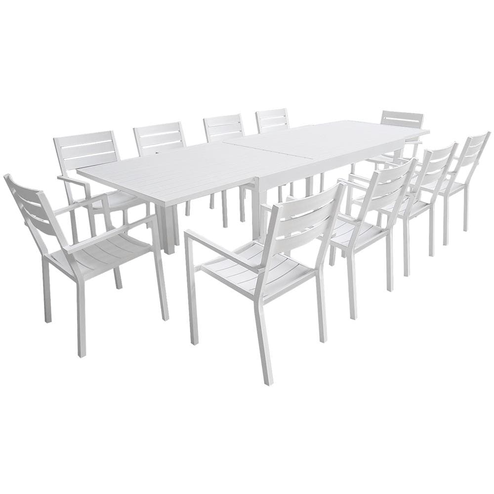 Veneziaset Di Mobili Da Giardino Estensibili In Alluminio 180/300 - Bianco - Foto 1