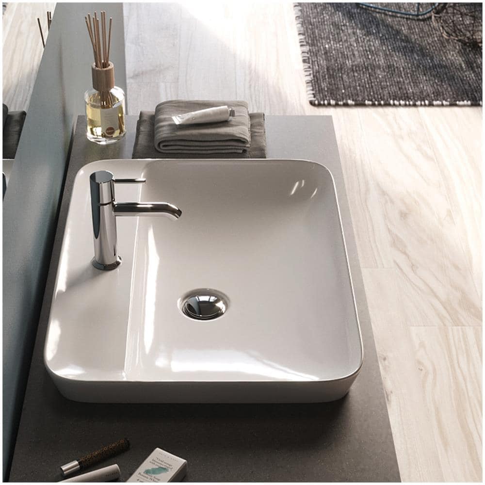Lavabo Ad Incasso Rettangolare Monoforo 55 X 42 Cm Bianco - Foto 5