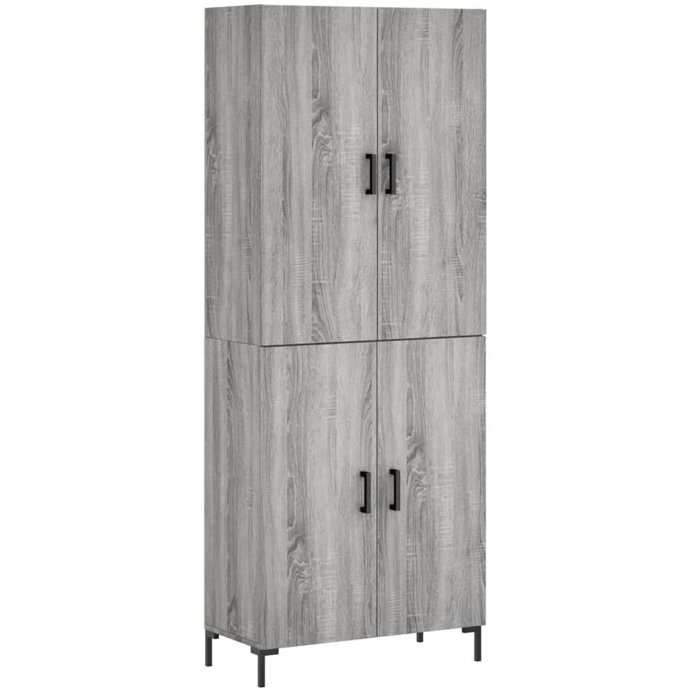 Credenza Grigio Sonoma 69,5x34x180 Cm In Legno Multistrato - Foto 2