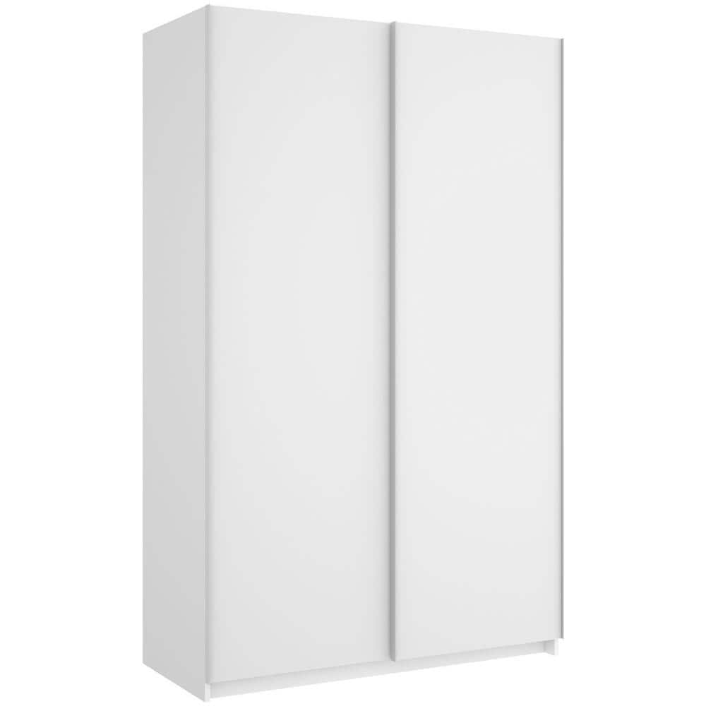 Guardaroba Annapurna, Mobile Appendiabiti Per Camera Da Letto, Armadio A 2 Ante Scorrevoli, 120x65h204 Cm, Bianco - Foto 2