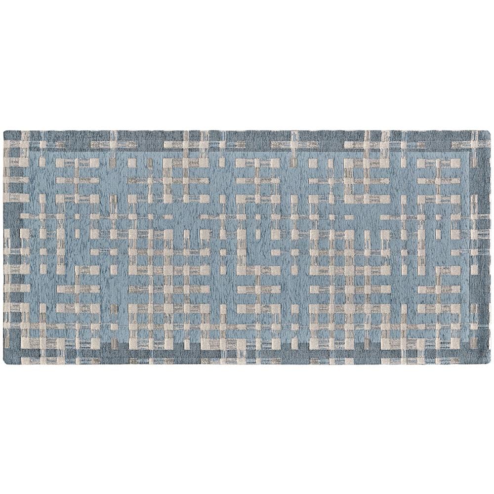 Tappeto Passatoia Cucina Corsia Retro Antiscivolo Disegno Dama By Suardi 55x115 Azzurro - Foto 1