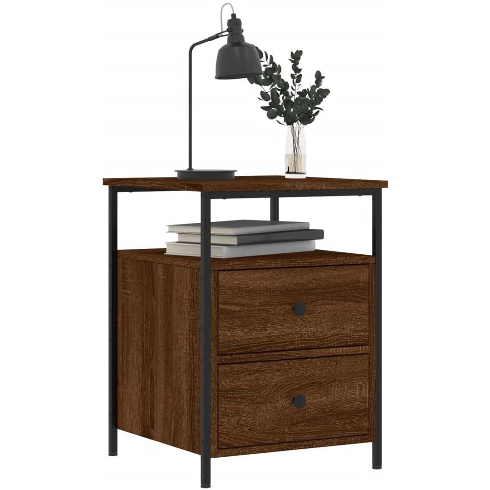 Comodino Rovere Marrone 44x45x60 Cm In Legno Multistrato - Foto 3