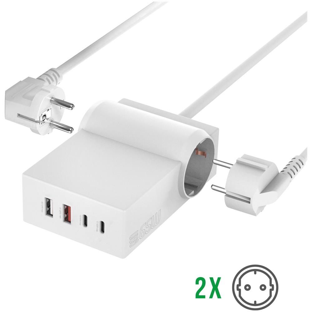 Ciabatta Elettrica 2 Prese + 2 Usb-c 65w + 2 Usb 24w Tecnologia Gan - Foto 5