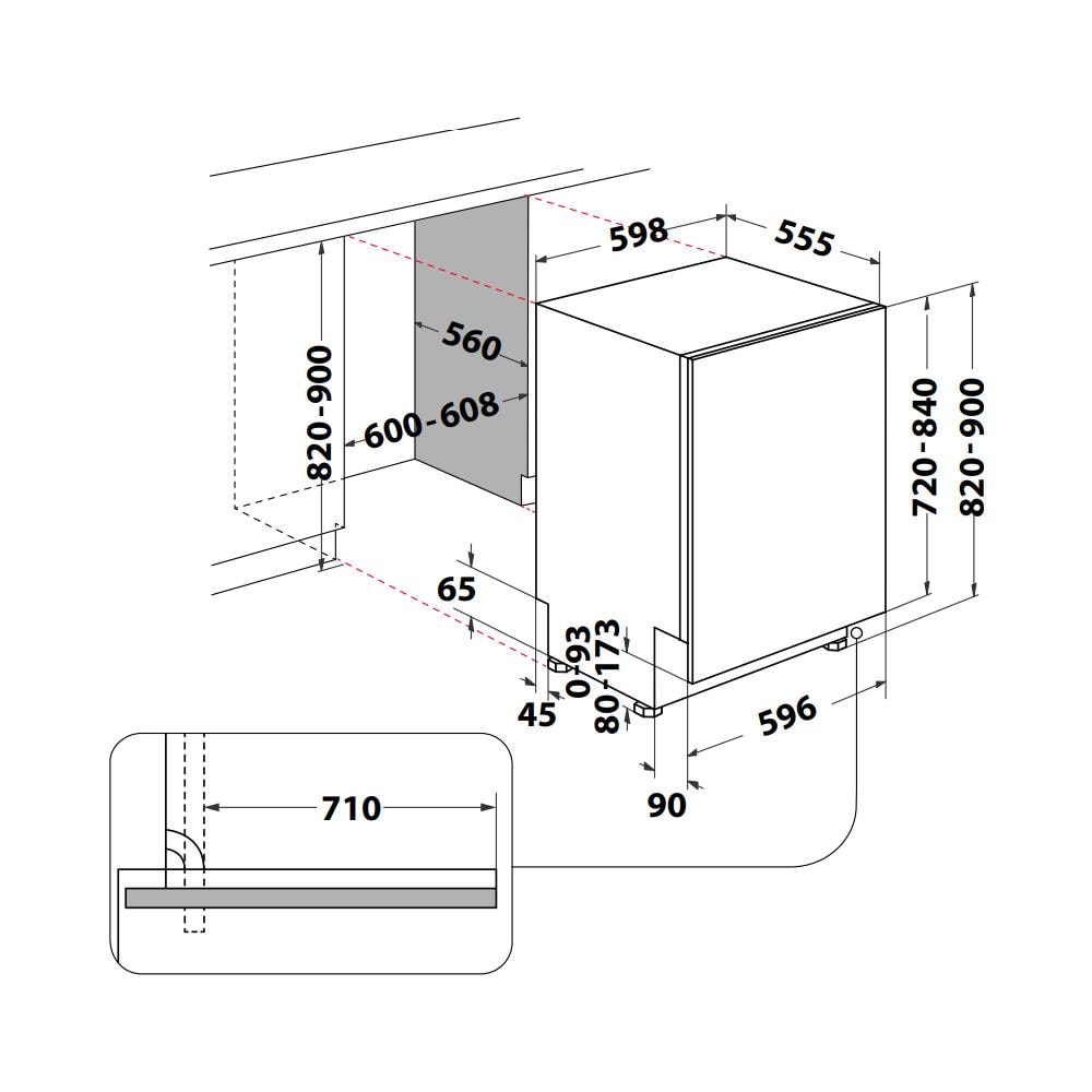 Lavastoviglie W8I HF58 TUS da Incasso a Scomparsa Totale Classe B Capacità 14 Coperti - Foto 12