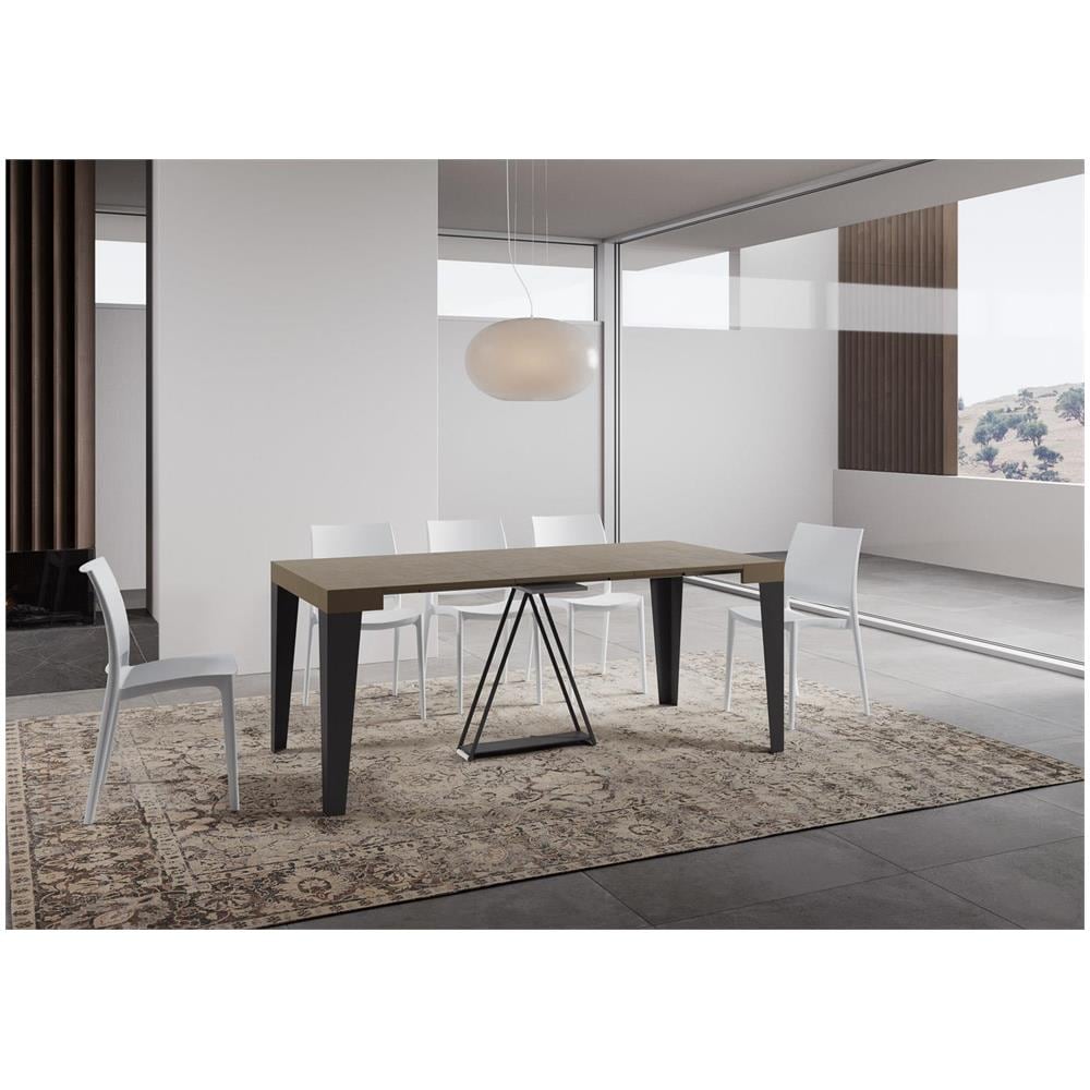 Consolle allungabile 90x40/196 cm Algo Small tortora telaio antracite - Foto 3
