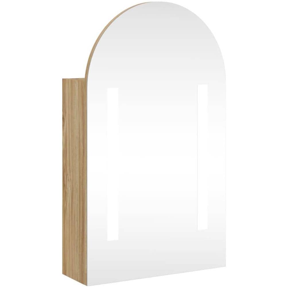 Armadietto Bagno con Specchio e LED ad Arco Rovere 42x13x70 cm - Foto 1
