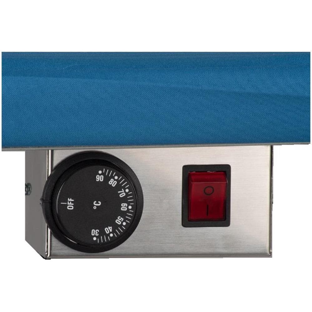 EOLO Tavolo da Stiro Professionale Rettangolare TS08 V6 Piano Riscaldato Aspirante Regolazione Temperatura Termostato 150x81 cm Ruote Raccogli Tenda Efficienza Energetica A++ - Foto 2