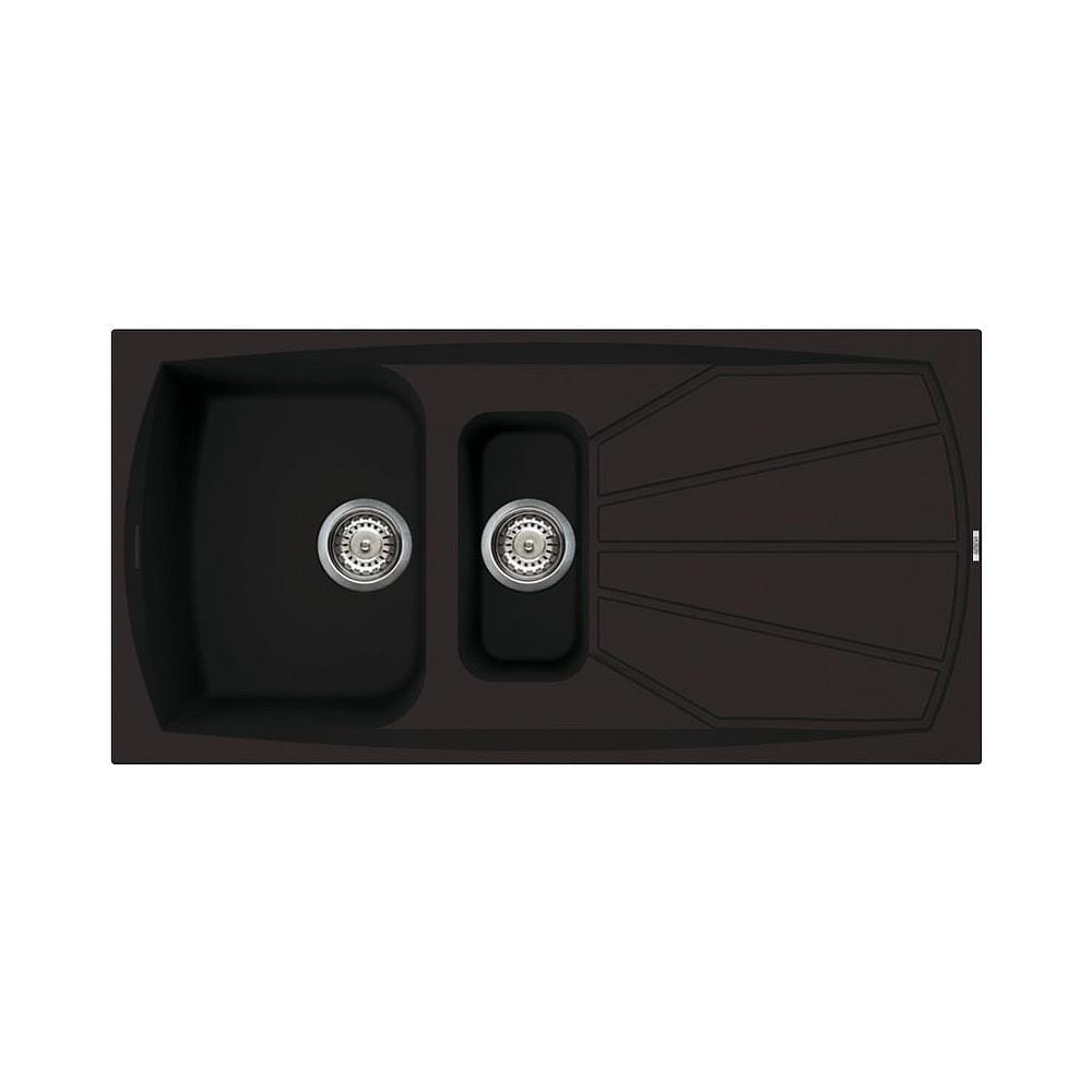 Serie Zen 475 Lavello da incasso 1 Vasca e 1 Vaschino con Gocciolatoio Dimensioni 100 x 50 Colore Antracite - Foto 1