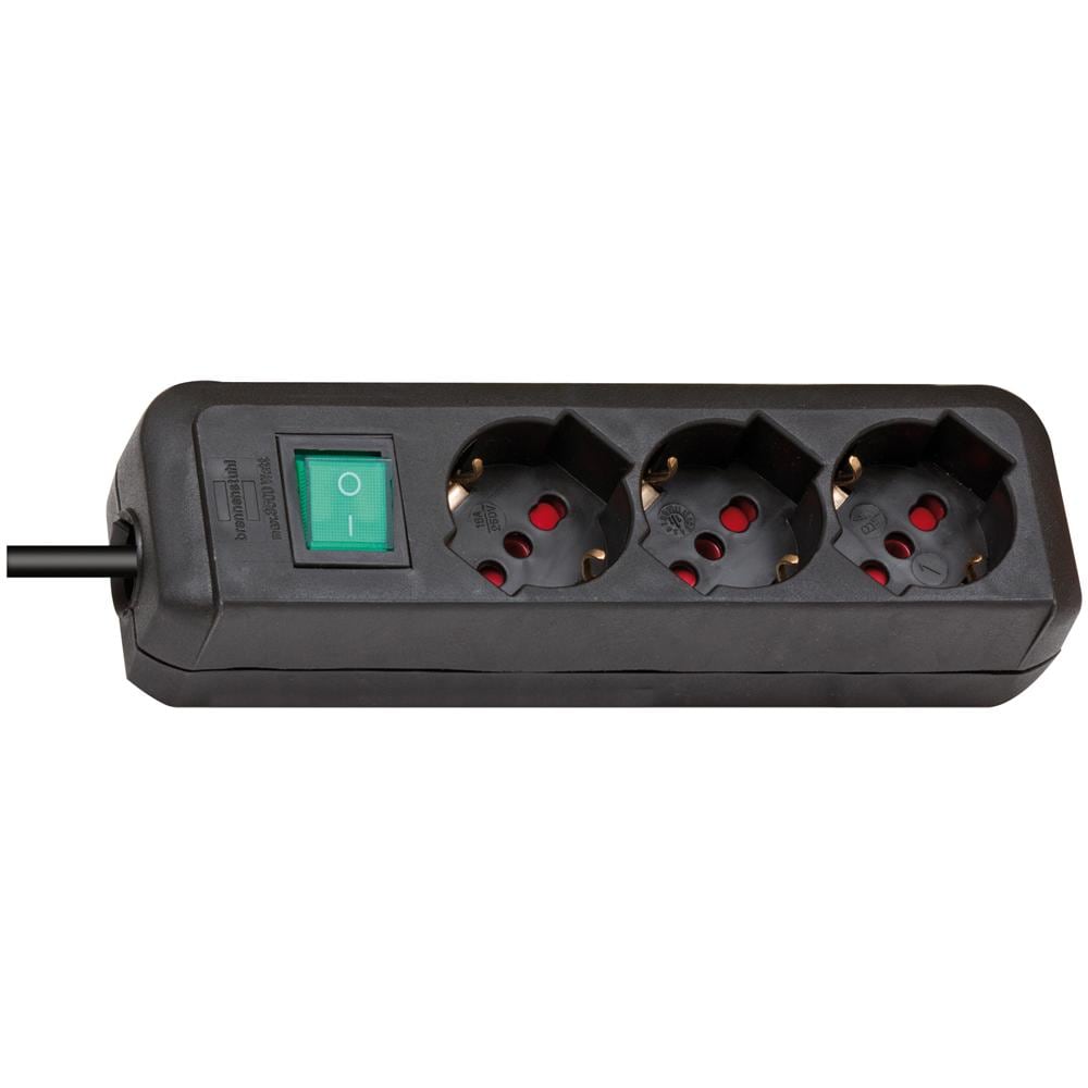 Multipresa Eco-Line con interruttore Con 3 prese italiane 10/16A + schuko Colore nero Cavo 1 4m di tipo H05VV-F 3G1 0 - Foto 1