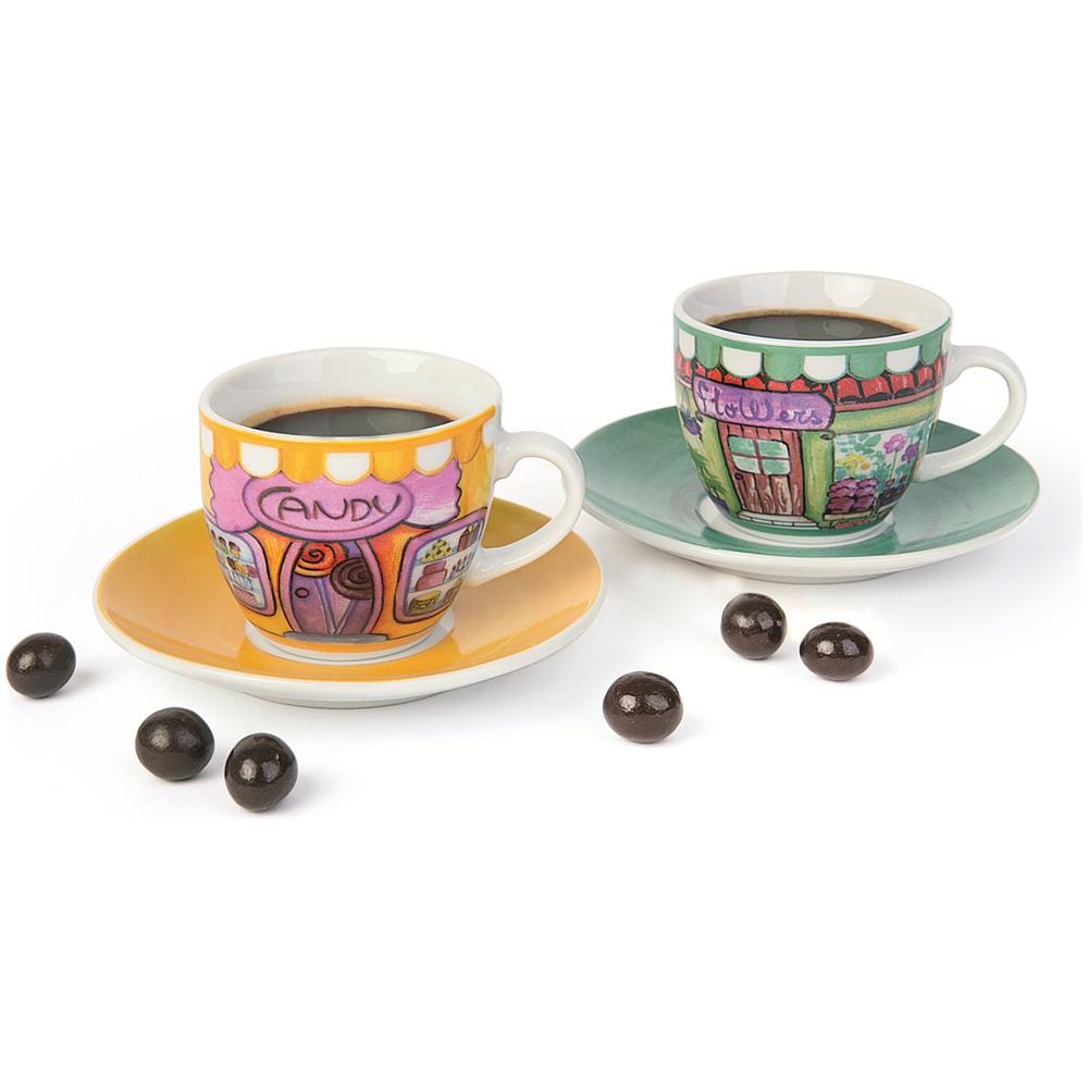 Confezione 6 tazze caffŠ con piattino Shops. - Foto 2
