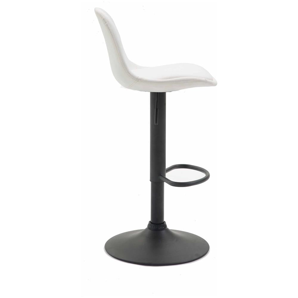 Sgabello Design Kiel in Similpelle - Sgabello da Cucina Girevole e con Altezza Regolabile I Sgabello da Bar Imbottito e con Poggiapiedi Bianco Nero - Foto 3