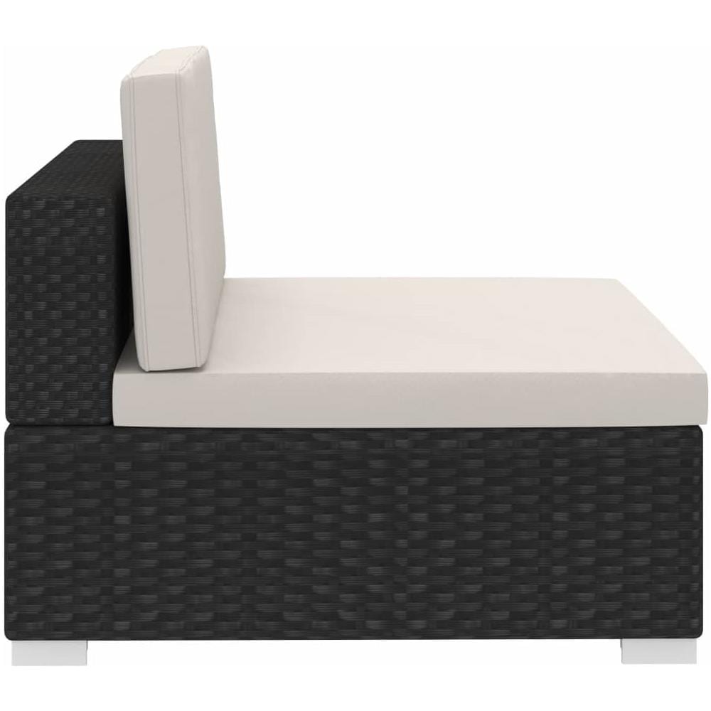 Set Divani Da Giardino 3 Pz Con Cuscini In Polyrattan Nero - Foto 8