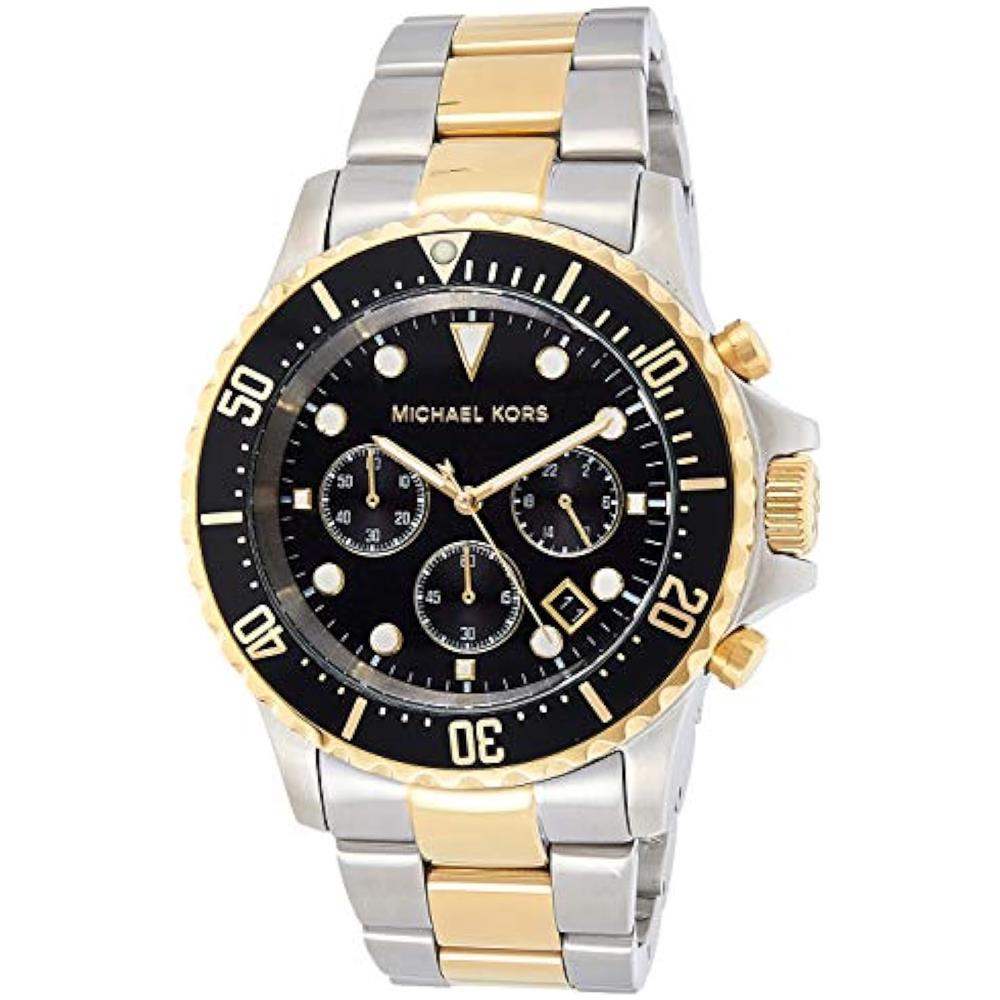 Mk8311 Uomo 45mm Acciaio / silver Acciaio Nero Bicolore Silver Oro Quarzo / cronografo 10atm - Foto 2