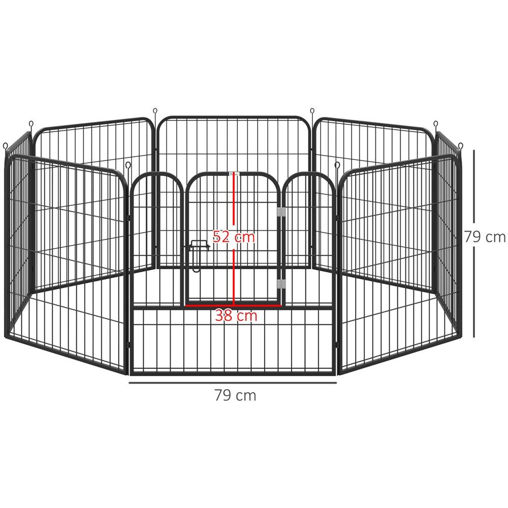 Recinto Modulare Per Cani Da Interno Ed Esterno In Metallo E Acciaio 8 Pannelli 79x79cm - Foto 2
