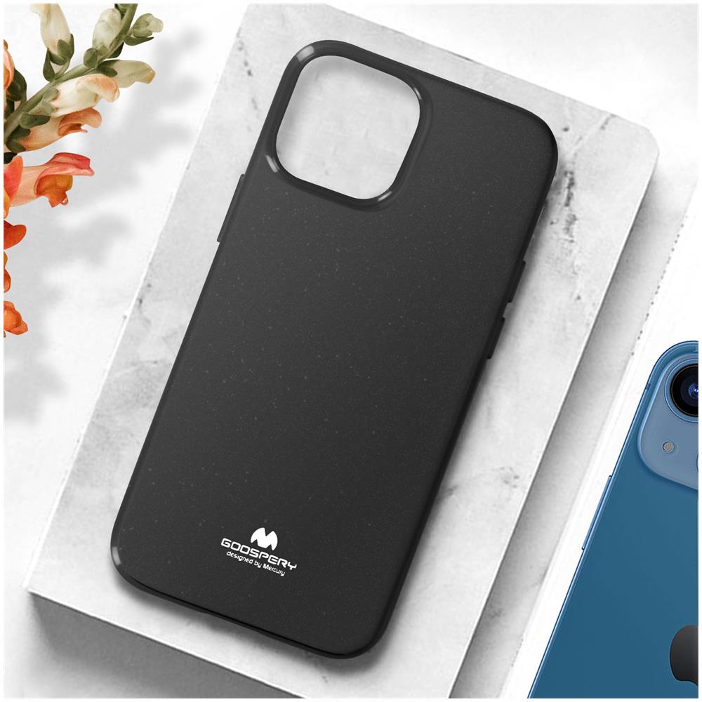 Cover Iphone 13 Silicone Effetto Brillante Pearl Jelly Mercury Nera - Foto 2
