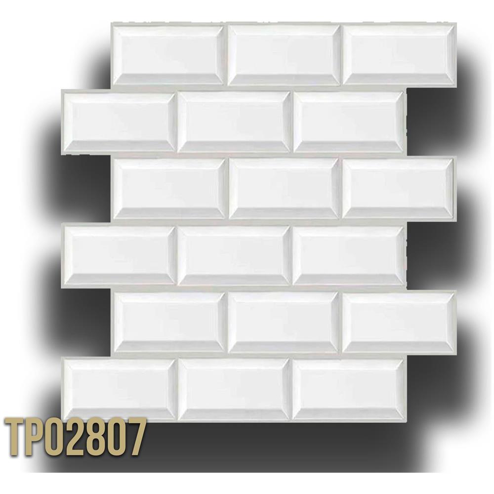 Pacco Da 4 Pannelli 3d Autoadesivi In Pvc 30x30cm Vari Decori Ultrarealistici Ideali Per Bagni E Cucine - Piastrelle Bianche - Tp02807 - Foto 1