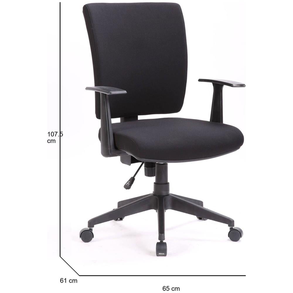 Sedia Da Ufficio Palmerston, Poltrona Direzionale Con Braccioli, Seduta Ergonomica Da Ufficio, 61x65h98/108 Cm, Nero - Foto 2