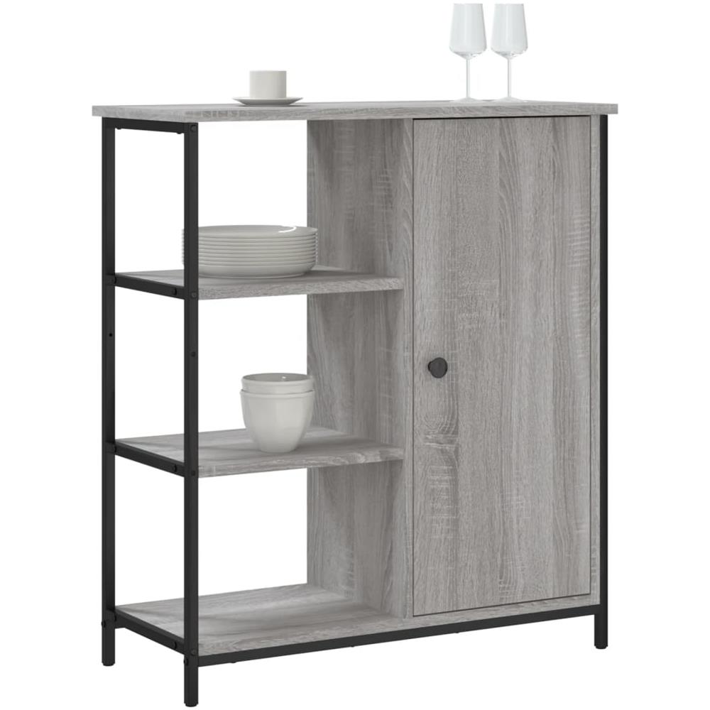 Credenza Grigio Sonoma 70x30x80 Cm In Legno Multistrato - Foto 3