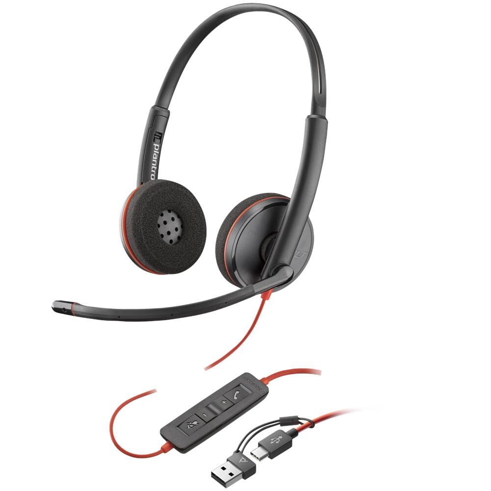 Cuffie stereo Blackwire 3220 con connettore USB-C + adattatore USB-C /A - Foto 1