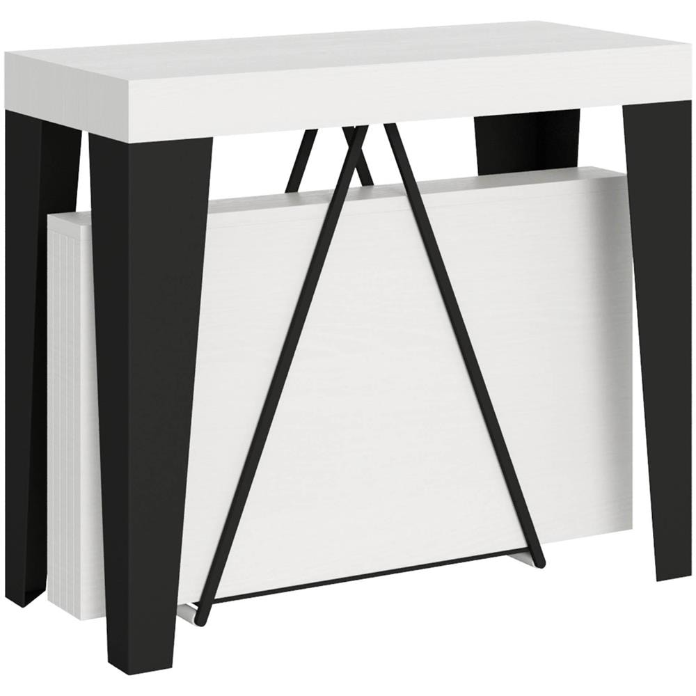 Consolle allungabile 90x40/196 cm Algo Small bianco frassino telaio antracite - Foto 1