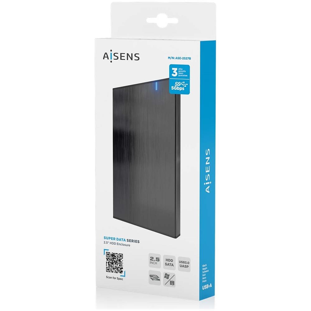 ASE-2527B contenitore di unità di archiviazione Box esterno HDD /SSD Nero 2.5" - Foto 8