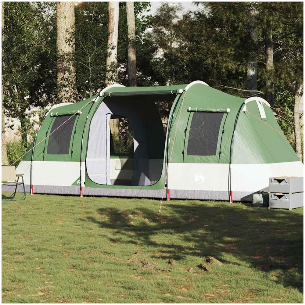 Tenda da Campeggio a Tunnel per 4 Persone Verde Impermeabile - Foto 2