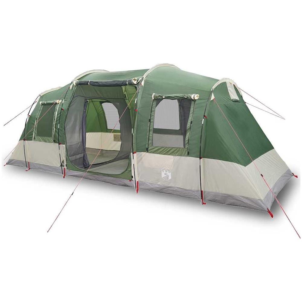 Tenda da Campeggio a Tunnel per 4 Persone Verde Impermeabile - Foto 1
