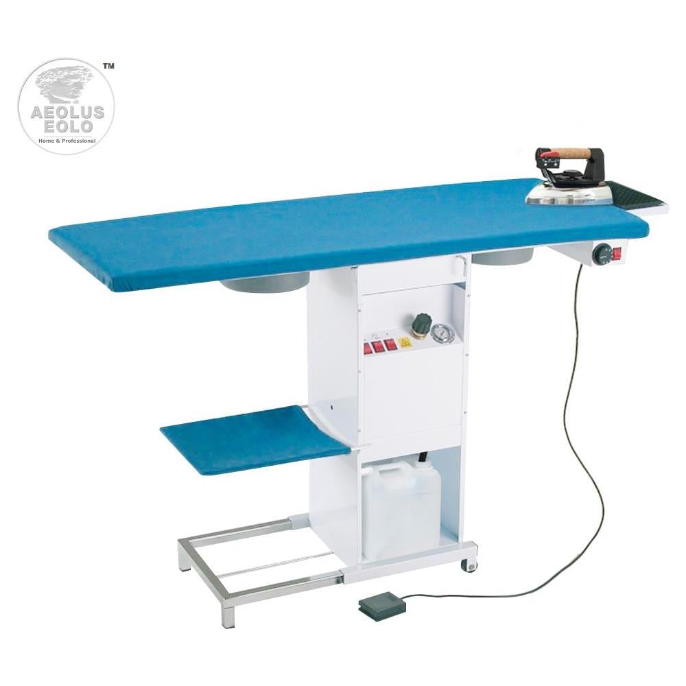 EOLO Tavolo da Stiro Professionale Rettangolare TS09 V6 Piano Riscaldato Aspirante Caldaia a Risparmio Energetico Termostato Ferro con Paravapore 129x51 cm Efficienza Energetica A++ - Foto 1