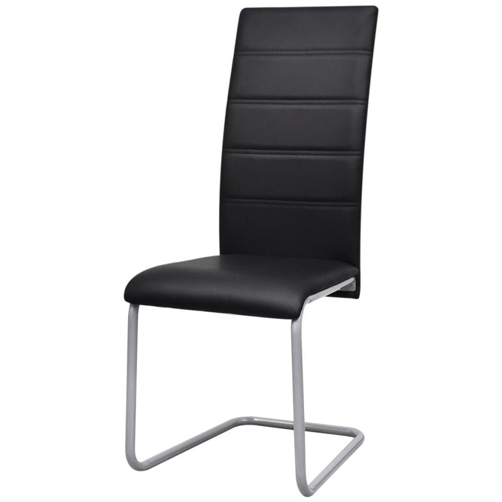 Set 4 Sedie Da Cucina / pranzo Cantilever Con Schienale Alto Nere - Foto 2