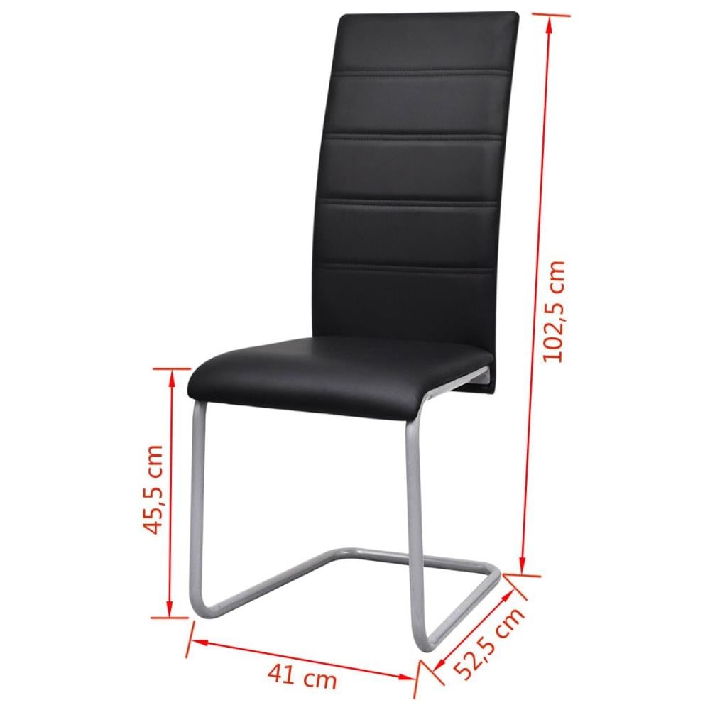Set 4 Sedie Da Cucina / pranzo Cantilever Con Schienale Alto Nere - Foto 16