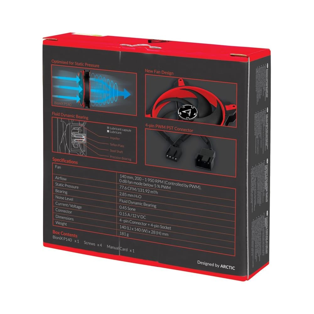 Bionix P140 Pwm Pst Pressure Optimised Ventola Da 140mm Red - Foto 7