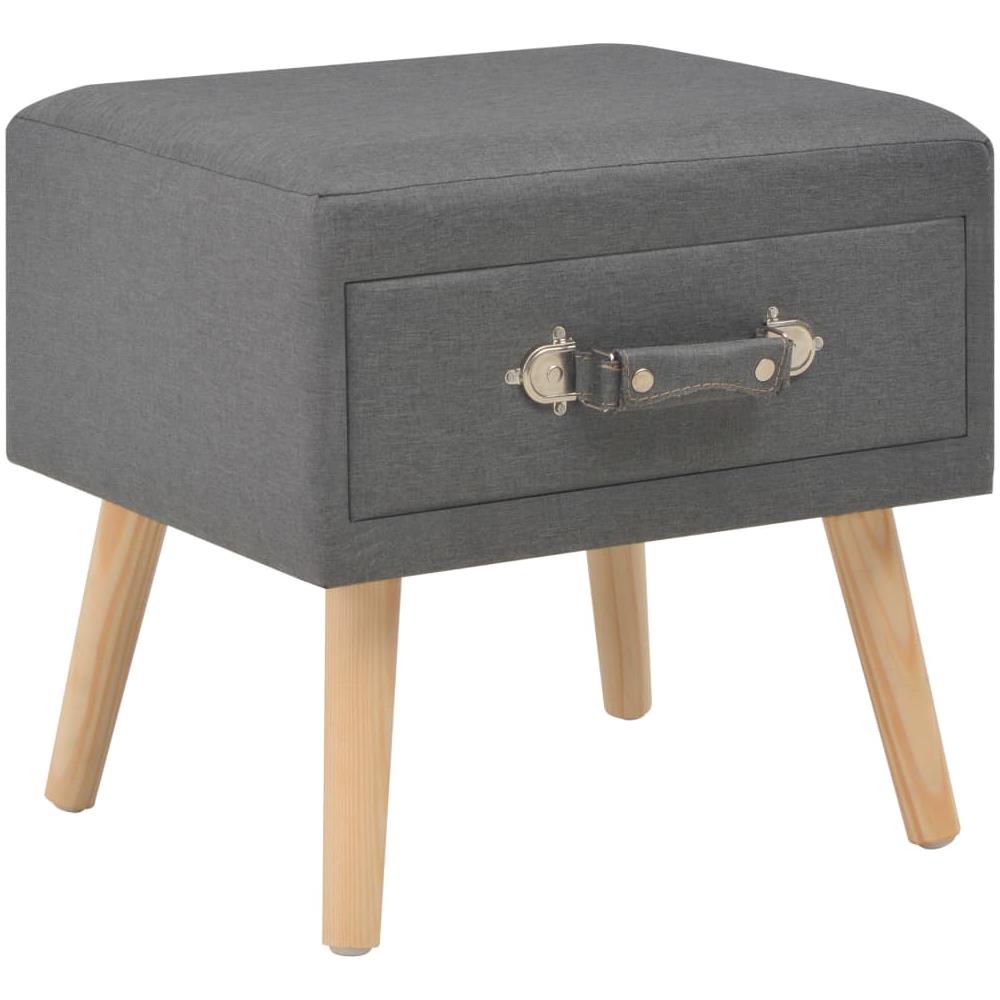 Comodino Grigio Scuro 40x35x40 Cm In Tessuto - Foto 1