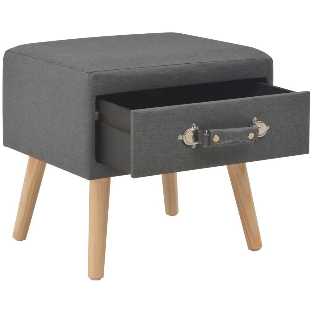 Comodino Grigio Scuro 40x35x40 Cm In Tessuto - Foto 2