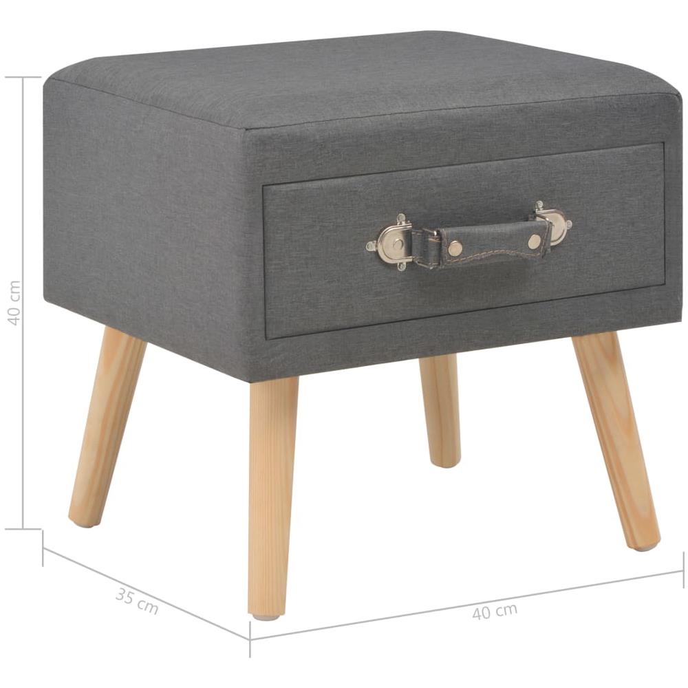 Comodino Grigio Scuro 40x35x40 Cm In Tessuto - Foto 8