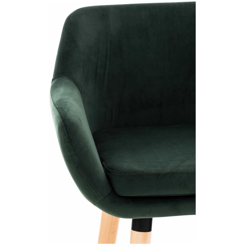 Sgabello Bar Grant In Velluto Sfoderabile I Sedia Alta Cucina In Legno Di Faggio Con Cuscino Removibile I Sgabello Bancone Con Schienale Verde - Foto 5