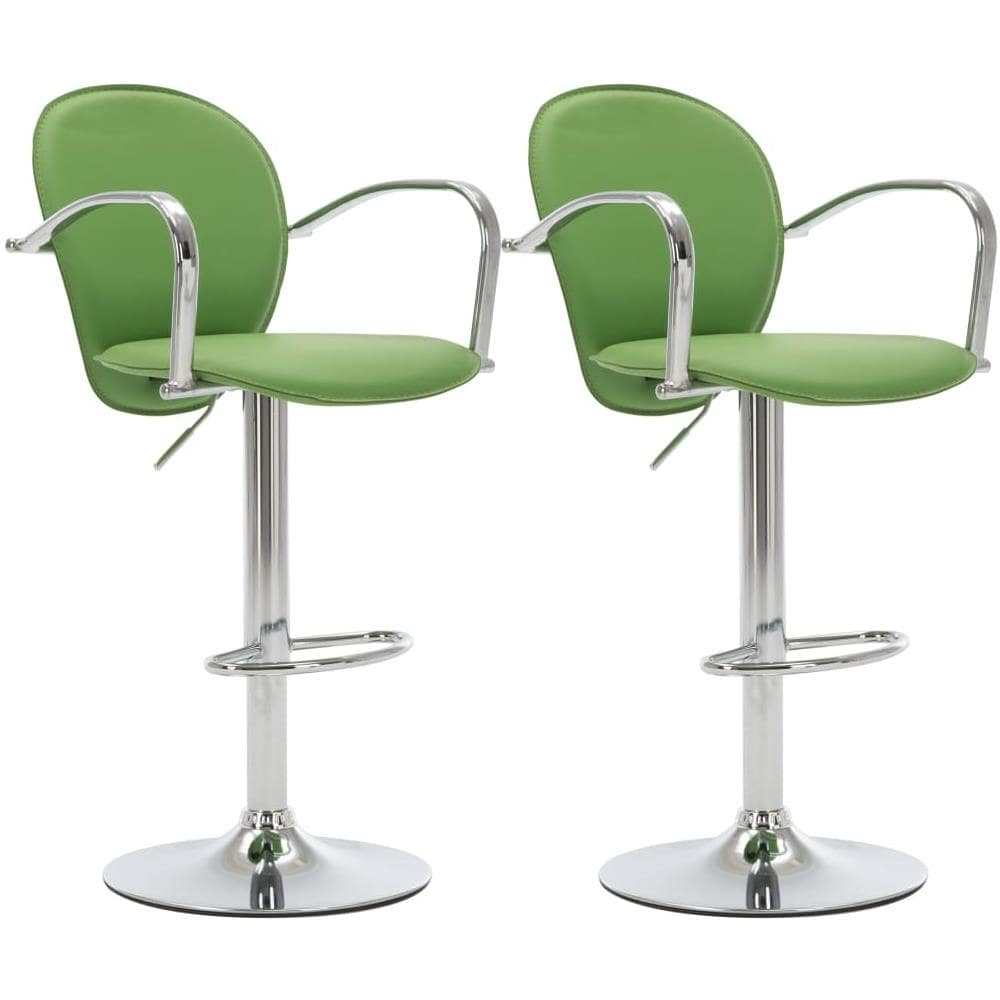 Sgabelli da Bar con Braccioli 2 pz Verdi in Similpelle - Foto 1