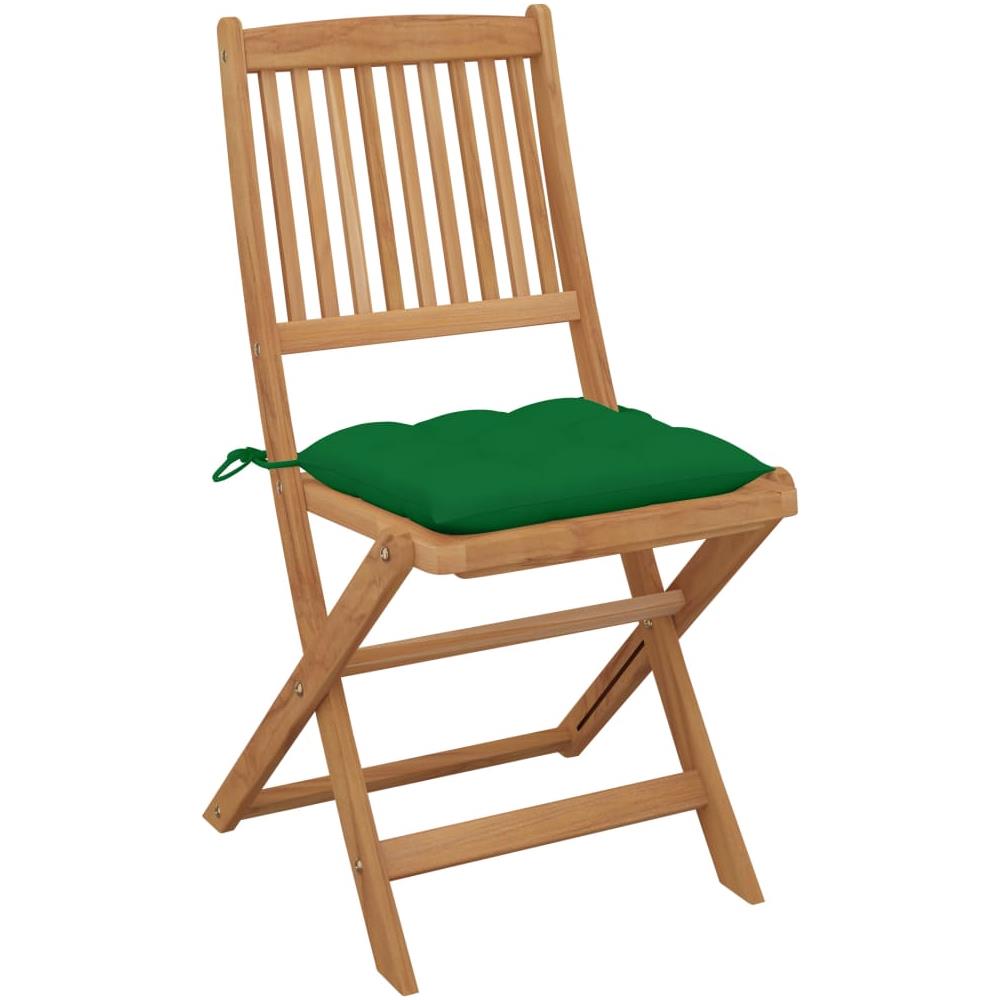 Sedie da Giardino Pieghevoli 2pz con Cuscini Massello d'Acacia - Foto 2