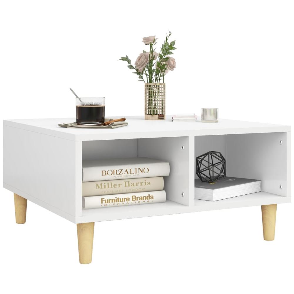 Tavolino da Salotto Bianco 60x60x30 cm in Truciolato - Foto 2