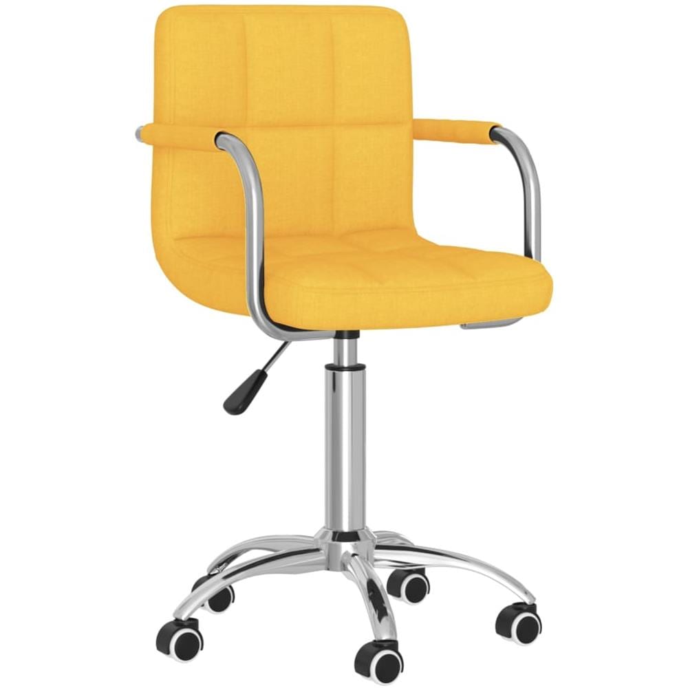 Sedia Da Ufficio Girevole Giallo Senape In Tessuto - Foto 2