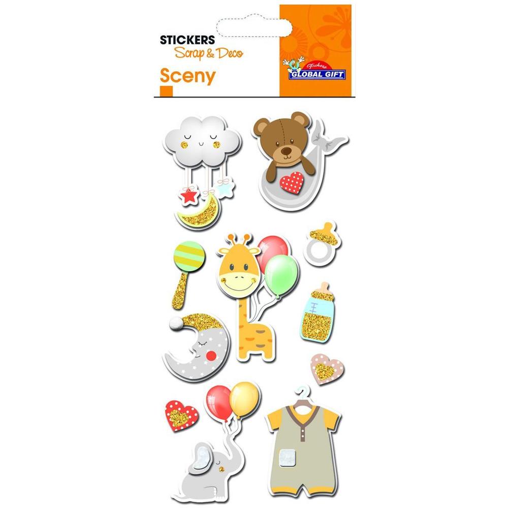 Adesivi Glitterati In Rilievo - Bambino - Foto 1