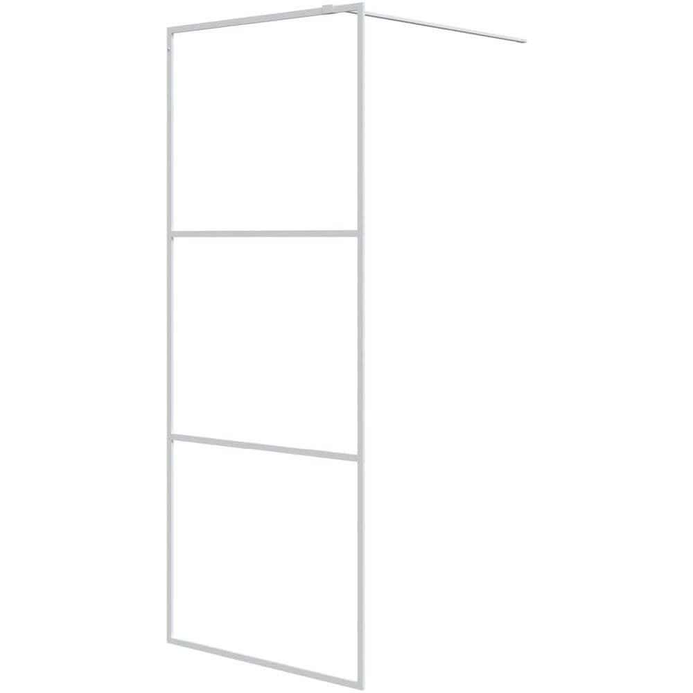 Parete Doccia Walk In Bianca 80x195 Cm Vetro Trasparente Esg - Foto 2