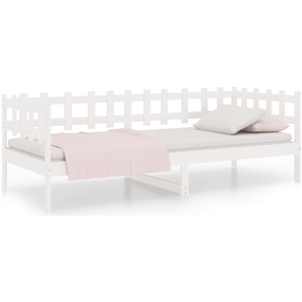Dormeuse Bianca 80x200 Cm In Legno Massello Di Pino - Foto 2