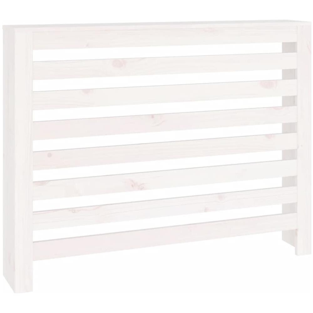Copertura Termosifone Bianca 108,5x19x84 Cm Legno Massello Pino - Foto 2