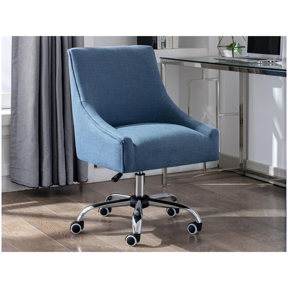 VENTE-UNIQUE - Sedia Da Ufficio Altezza Regolabile In Tessuto Blu ...