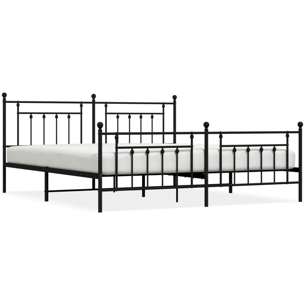 Giroletto Con Testiera E Pediera Metallo Nero 193x203 Cm - Foto 2