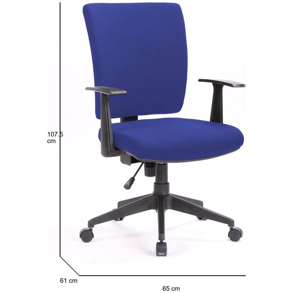 Sedia Da Ufficio Palmerston, Poltrona Direzionale Con Braccioli, Seduta Ergonomica Da Ufficio, 61x65h98/108 Cm, Blu - Foto 2
