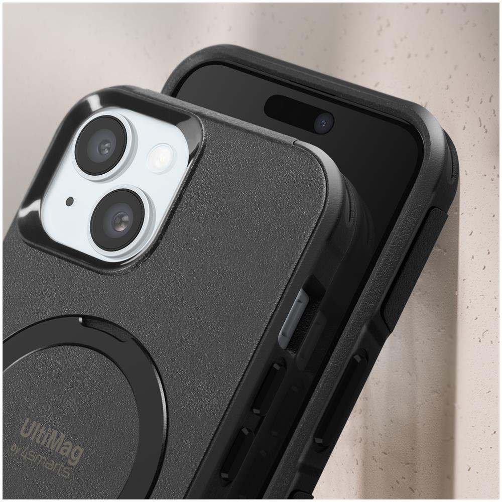 Cover Magsafe Per Iphone 15 Plus Anello Funzione Supporto Nera - Foto 2